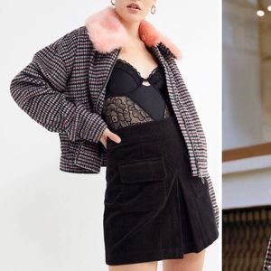 🚫Sold Urban Outfitters Houndstooth Fur Jacket
